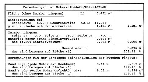 Kalkulationswerte